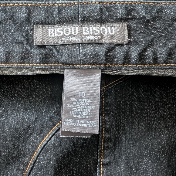 Bisou Bisou Dark Denim A-Line Skirt - Picture 5 of 6